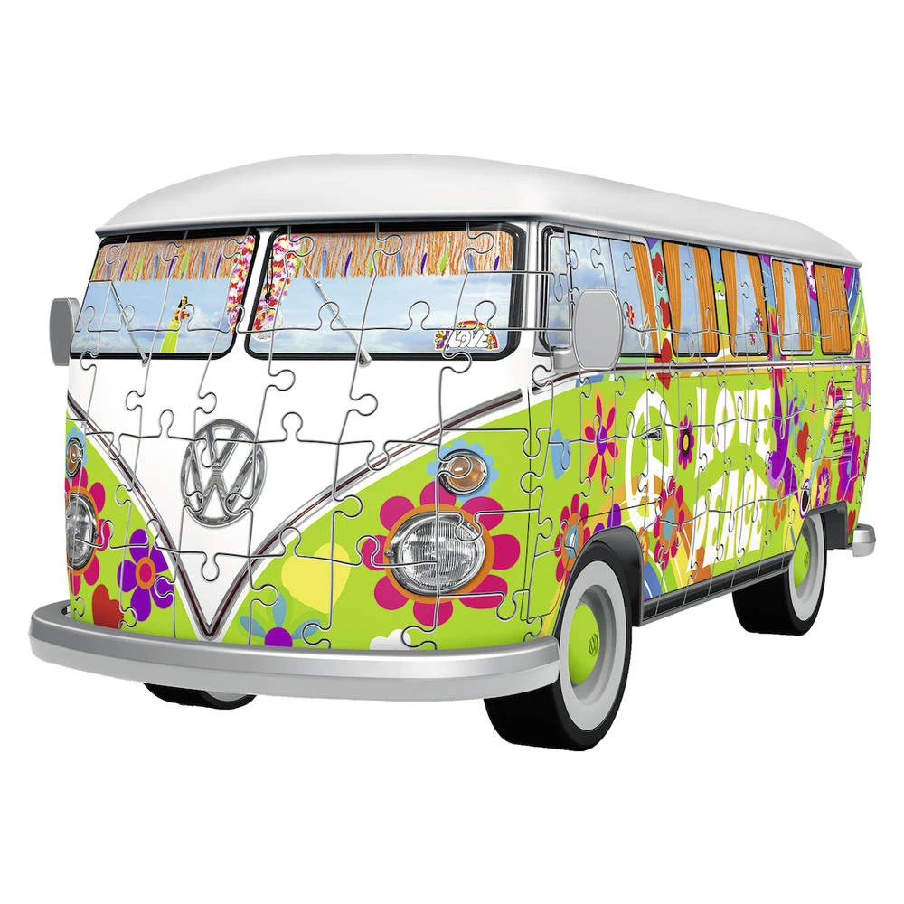 Ravensburger 3D-puzzel VW Bus Hippie Style - 162 Stukjes 2 Ravensburger 3D-puzzel VW Bus Hippie Style - 162 Stukjes - Afbeelding 2