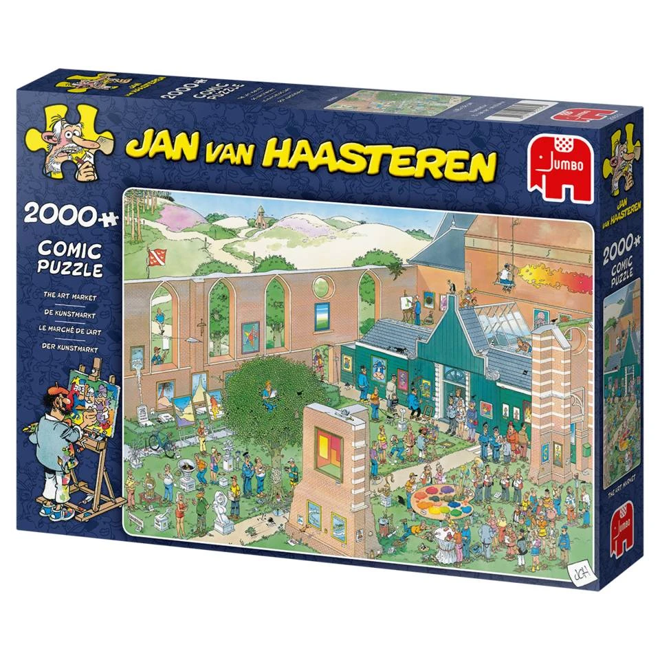Jumbo Jan Van Haasteren Puzzel De Kunstmarkt - 2000 Stukjes 4 Jumbo Jan Van Haasteren Puzzel De Kunstmarkt - 2000 Stukjes - Afbeelding 4