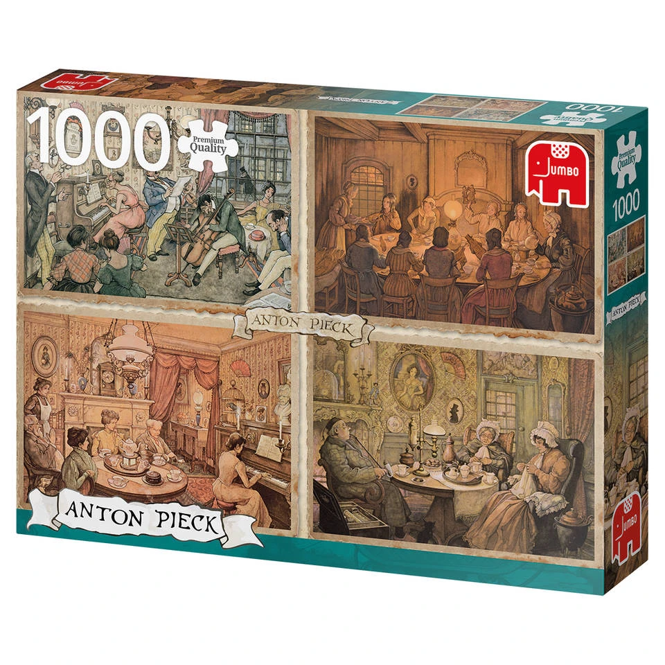 Jumbo Anton Pieck Puzzel Woonkamer Plezier - 1000 Stukjes 3 Jumbo Anton Pieck Puzzel Woonkamer Plezier - 1000 Stukjes - Afbeelding 3