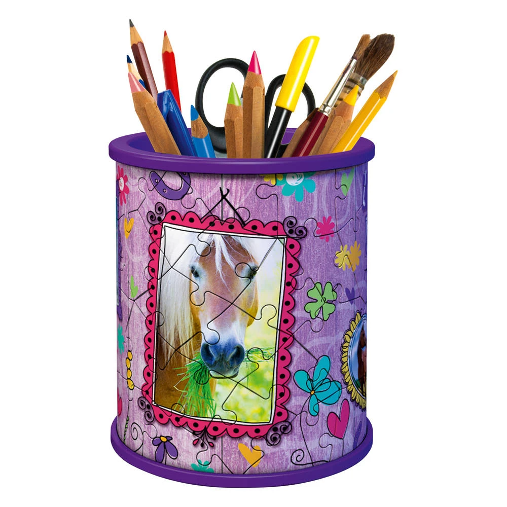 Ravensburger 3D-puzzel Pennenbak Paarden - 54 Stukjes 2 Ravensburger 3D-puzzel Pennenbak Paarden - 54 Stukjes - Afbeelding 2