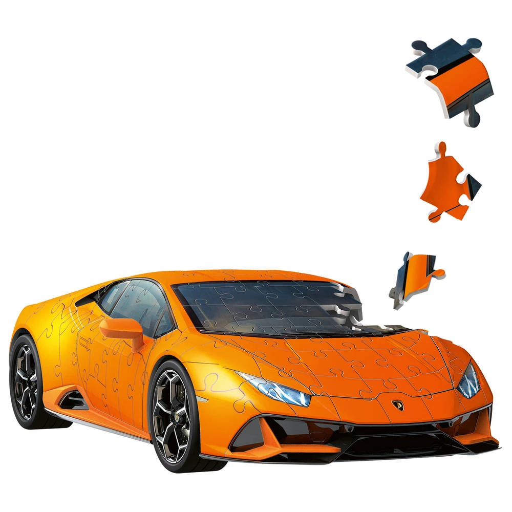 Ravensburger 3D-puzzel Oranje Lamborghini Huracán EVO - 108 Stukjes 4 Ravensburger 3D-puzzel Oranje Lamborghini Huracán EVO - 108 Stukjes - Afbeelding 4