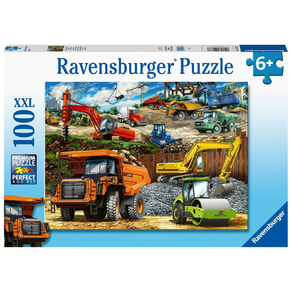 Ravensburger Puzzel Bouwvoertuigen - 100 Stukjes 1 Ravensburger Puzzel Bouwvoertuigen - 100 Stukjes