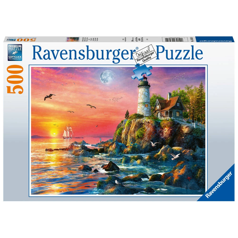 Ravensburger Puzzel Vuurtoren In De Avond - 500 Stukjes 1 Ravensburger Puzzel Vuurtoren In De Avond - 500 Stukjes