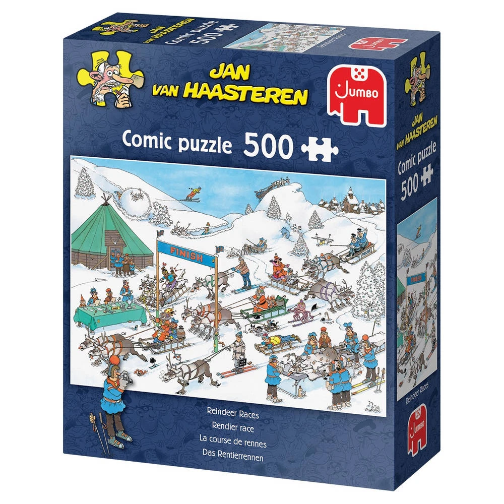 Jumbo Jan Van Haasteren Puzzel Rendier Races - 500 Stukjes 4 Jumbo Jan Van Haasteren Puzzel Rendier Races - 500 Stukjes - Afbeelding 4