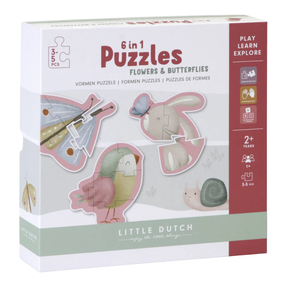Little Dutch Flowers & Butterflies Vormenpuzzel 1 Little Dutch Flowers & Butterflies Vormenpuzzel