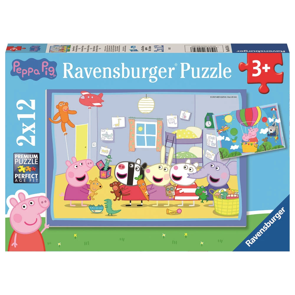 Ravensburger Puzzel Peppa Pig - 2 X 12 Stukjes 2 Ravensburger Puzzel Peppa Pig - 2 X 12 Stukjes - Afbeelding 2
