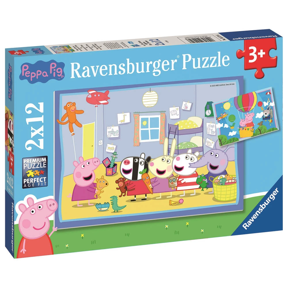 Ravensburger Puzzel Peppa Pig - 2 X 12 Stukjes 1 Ravensburger Puzzel Peppa Pig - 2 X 12 Stukjes