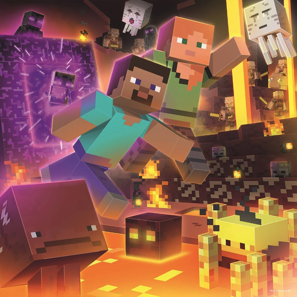 Ravensburger Puzzel Minecraft Biomes - 3 X 49 Stukjes 4 Ravensburger Puzzel Minecraft Biomes - 3 X 49 Stukjes - Afbeelding 4