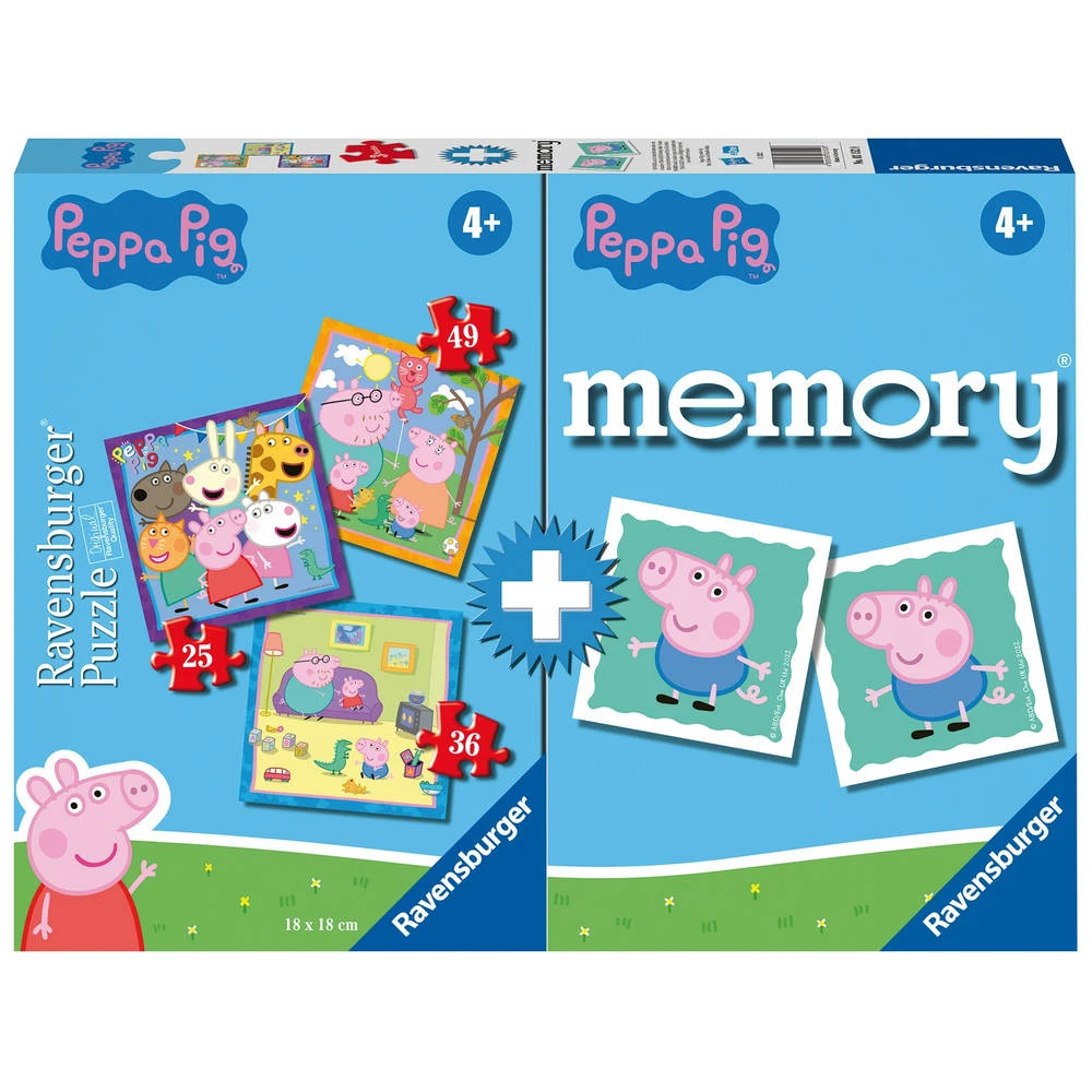 Ravensburger Peppa Pig 3-in-1 Puzzel Met Memory - 25/36/49 Stukjes 3 Ravensburger Peppa Pig 3-in-1 Puzzel Met Memory - 25/36/49 Stukjes - Afbeelding 3