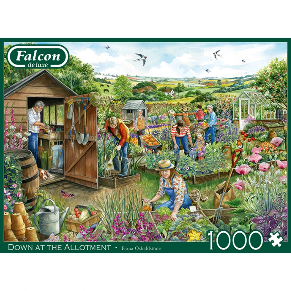Jumbo Falcon De Luxe Puzzel Bij De Volkstuin - 1000 Stukjes 2 Jumbo Falcon De Luxe Puzzel Bij De Volkstuin - 1000 Stukjes - Afbeelding 2