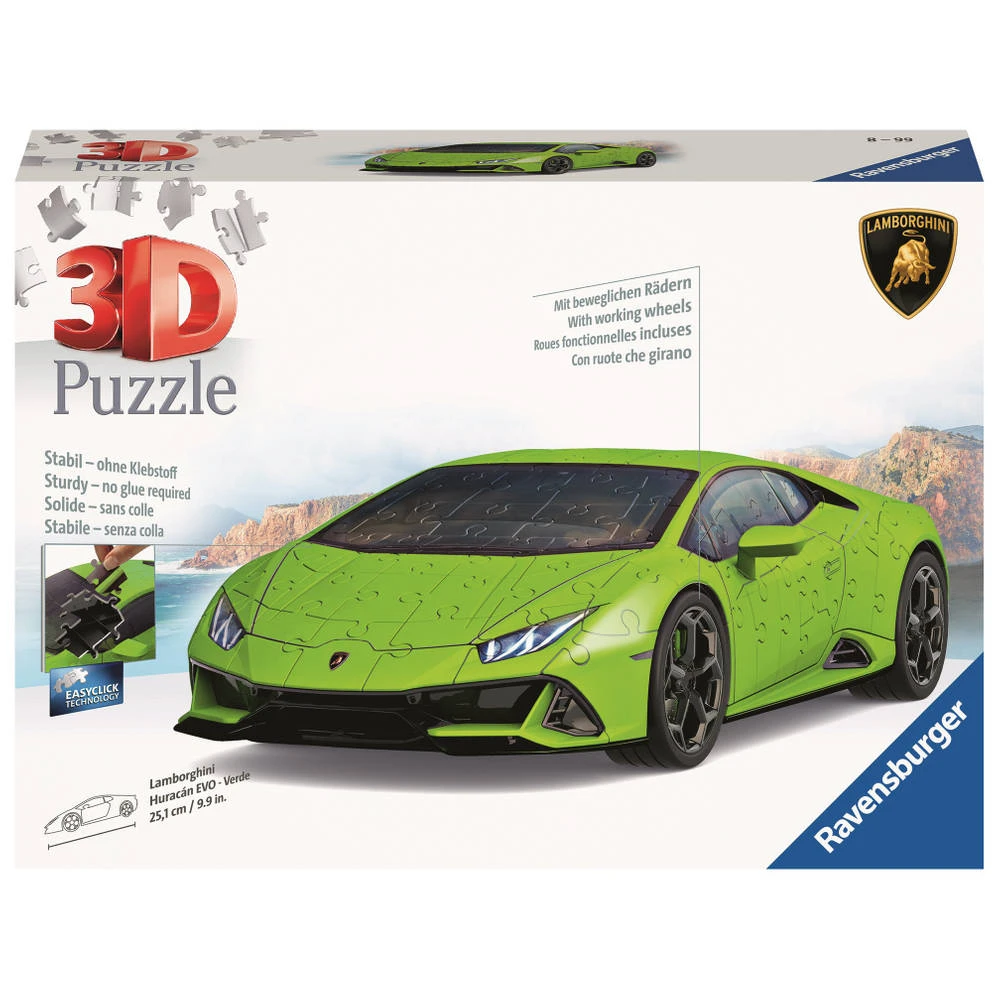 Ravensburger 3D-puzzel Groene Lamborghini Huracán EVO - 108 Stukjes 1 Ravensburger 3D-puzzel Groene Lamborghini Huracán EVO - 108 Stukjes