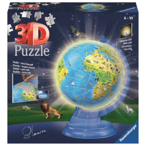 Ravensburger 3D Puzzel XXL Kinderglobe (Engels) Night Edition - 180 Stukjes -PuzzelPlek Verkoopwinkel 1993488 5e7d5e8d