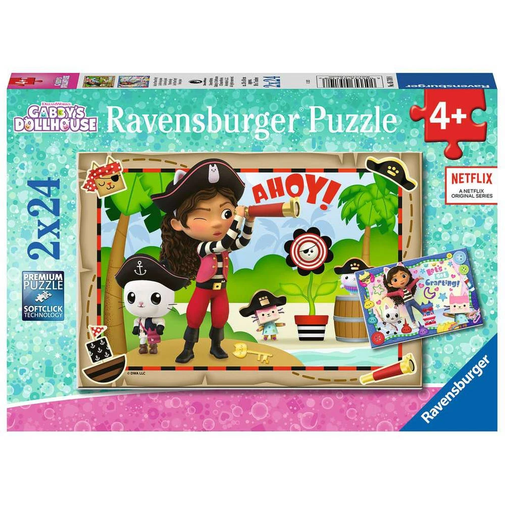 Ravensburger Puzzel Gabby's Poppenhuis - 2 X 24 Stukjes 1 Ravensburger Puzzel Gabby's Poppenhuis - 2 X 24 Stukjes