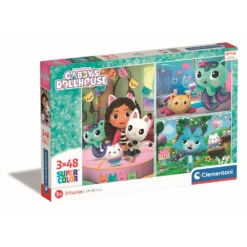 Clementoni Gabby’s Poppenhuis Super Color Puzzelset Feest - 3 X 48 Stukjes