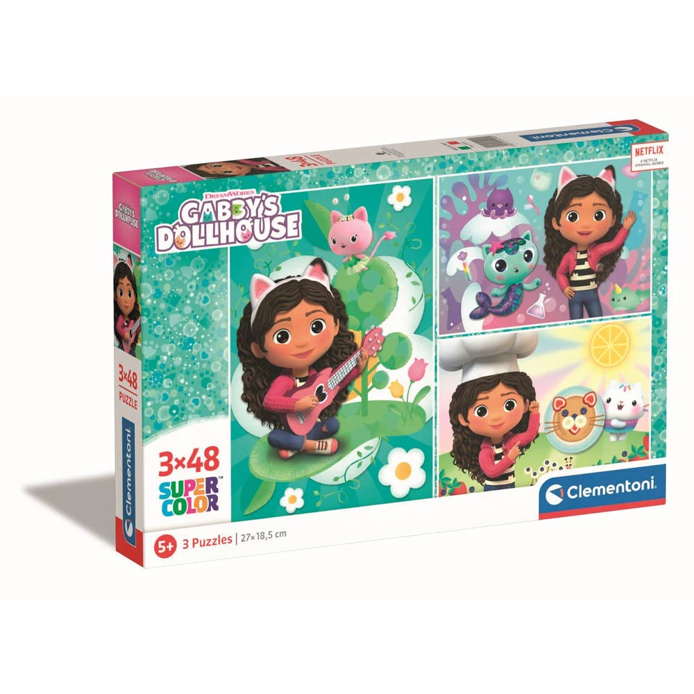 Clementoni Gabby’s Poppenhuis Super Color Puzzelset Park - 3 X 48 Stukjes 1 Clementoni Gabby’s Poppenhuis Super Color Puzzelset Park - 3 X 48 Stukjes