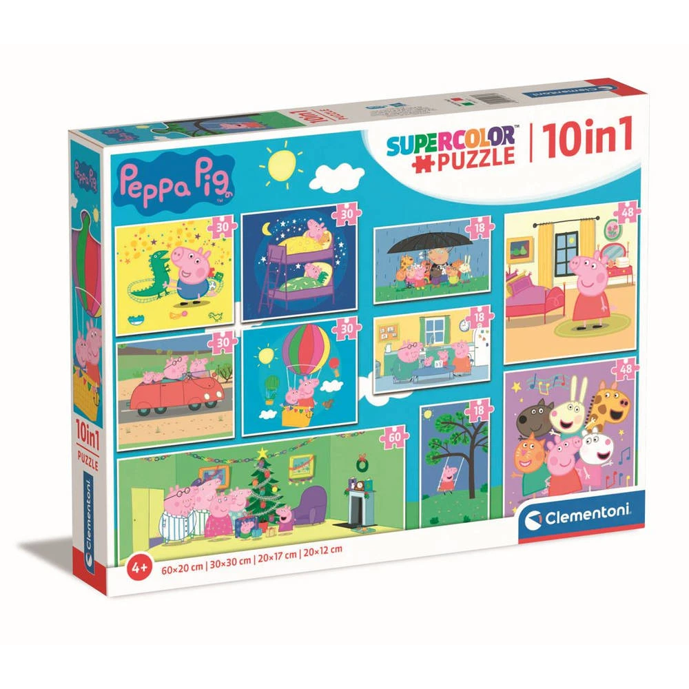 Clementoni Peppa Pig 10-in-1 Puzzelset - 18 + 30 + 48 + 60 Stukjes 1 Clementoni Peppa Pig 10-in-1 Puzzelset - 18 + 30 + 48 + 60 Stukjes